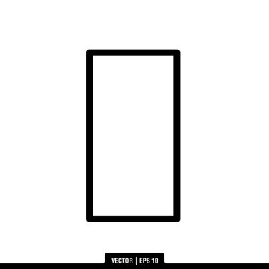 Beyaz arkaplanda izole edilmiş 2B Şekil dikdörtgen simgesi, vektör illüstrasyonu