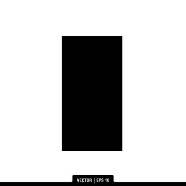 Beyaz arkaplanda izole edilmiş 2B Şekil dikdörtgen simgesi, vektör illüstrasyonu