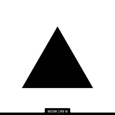 Beyaz arkaplanda izole edilmiş 2B şekil üçgeni simgesi, vektör illüstrasyonu