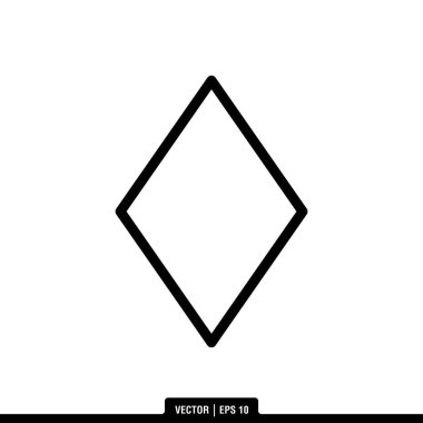 Beyaz arkaplanda izole edilmiş 2B Şekil eşkenar dörtgen simgesi, vektör illüstrasyonu