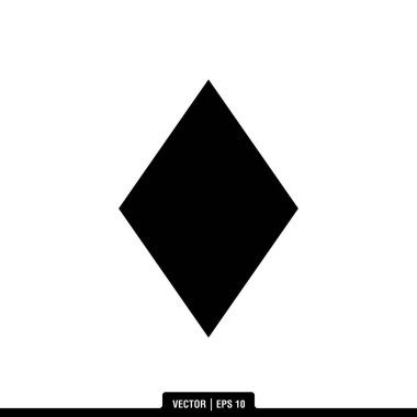 Beyaz arkaplanda izole edilmiş 2B Şekil eşkenar dörtgen simgesi, vektör illüstrasyonu