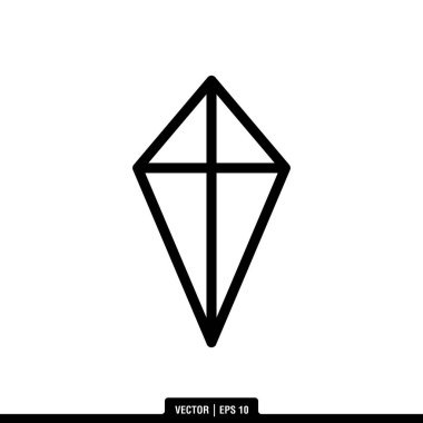 Beyaz arkaplanda izole edilmiş 2B Şekli uçurtma simgesi, vektör illüstrasyonu