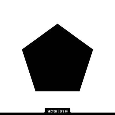 Beyaz arkaplanda izole edilmiş 2B Şekil altıgen simgesi, vektör illüstrasyonu