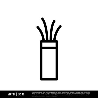 Beyaz arkaplanda izole edilmiş kablo simgesi, vektör illüstrasyonu