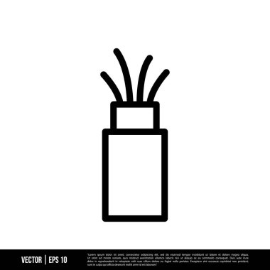 Beyaz arkaplanda izole edilmiş kablo simgesi, vektör illüstrasyonu