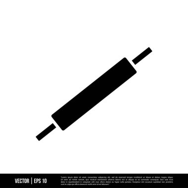 Beyaz arkaplanda izole edilmiş Kek Hamuru Roller simgesi, vektör illüstrasyonu