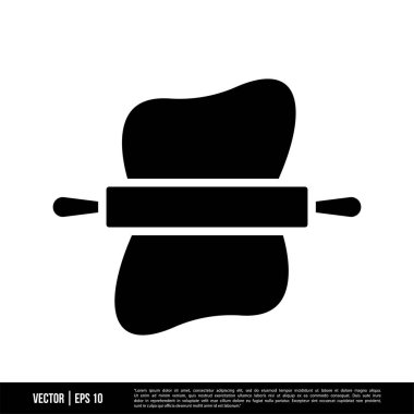 Beyaz arkaplanda izole edilmiş Kek Hamuru Roller simgesi, vektör illüstrasyonu