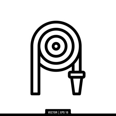 En iyi itfaiye hortumu ikonu vektörü, illüstrasyon logosu modaya uygun. Pek çok amaca uygun..