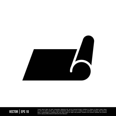 Beyaz arkaplanda zemin mat simgesi izole, basit vektör illüstrasyonu