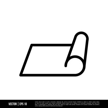 Beyaz arkaplanda zemin mat simgesi izole, basit vektör illüstrasyonu