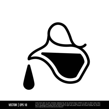 Beyaz arkaplanda izole edilmiş sürahi simgesi, basit vektör illüstrasyonu