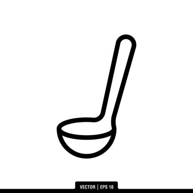 En iyi kepçe ya da kaşık simgesi vektörü, illüstrasyon logo şablonu modaya uygun. Pek çok amaca uygun..