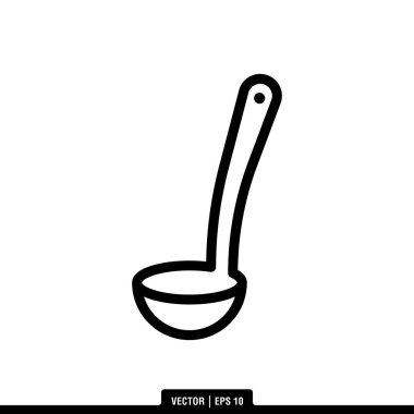 En iyi kepçe ya da kaşık simgesi vektörü, illüstrasyon logo şablonu modaya uygun. Pek çok amaca uygun..