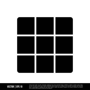 Beyaz arkaplanda izole edilmiş Menü Düğmesi simgesi, basit vektör illüstrasyonu