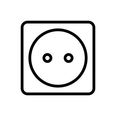 Çıkış Elektrik Soket simgesi beyaz arkaplanda izole edildi, basit vektör illüstrasyonu