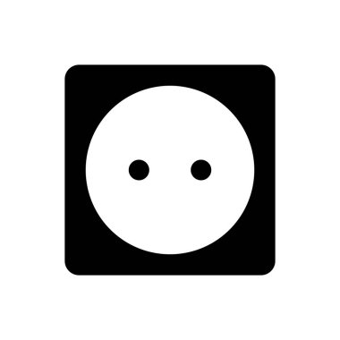 Çıkış Elektrik Soket simgesi beyaz arkaplanda izole edildi, basit vektör illüstrasyonu