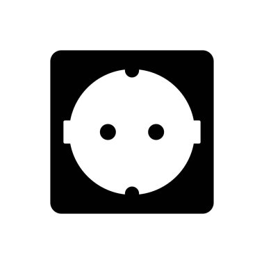 Çıkış Elektrik Soket simgesi beyaz arkaplanda izole edildi, basit vektör illüstrasyonu