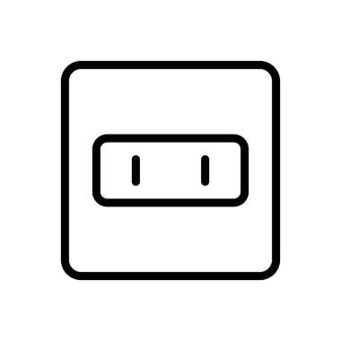 Çıkış Elektrik Soket simgesi beyaz arkaplanda izole edildi, basit vektör illüstrasyonu