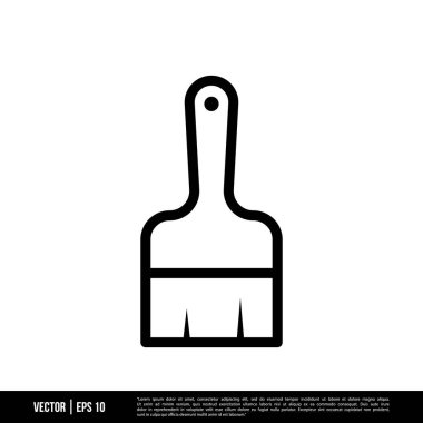 Beyaz arkaplanda izole edilmiş boya fırçası simgesi, basit vektör illüstrasyonu