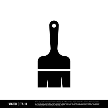 Beyaz arkaplanda izole edilmiş boya fırçası simgesi, basit vektör illüstrasyonu