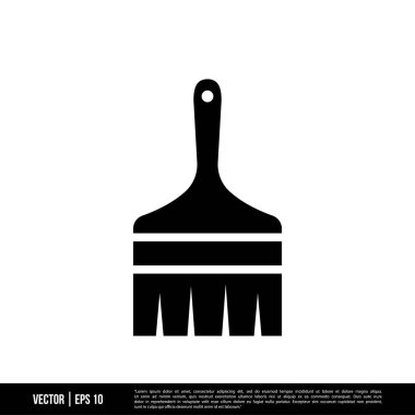 Beyaz arkaplanda izole edilmiş boya fırçası simgesi, basit vektör illüstrasyonu