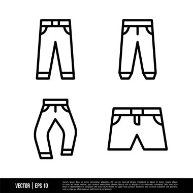 Beyaz arkaplandaki pantolonlar, basit vektör illüstrasyonu