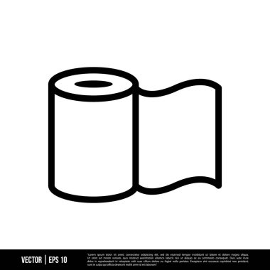 Beyaz arkaplanda tuvalet kağıdı simgesi izole edildi, vektör illüstrasyonu