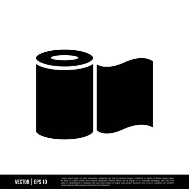 Beyaz arkaplanda tuvalet kağıdı simgesi izole edildi, vektör illüstrasyonu