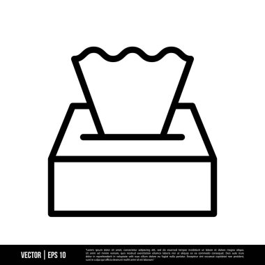 Beyaz arkaplanda tuvalet kağıdı simgesi izole edildi, vektör illüstrasyonu