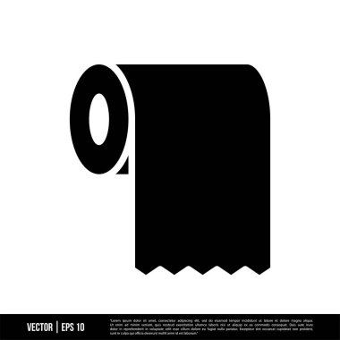 Beyaz arkaplanda tuvalet kağıdı simgesi izole edildi, vektör illüstrasyonu