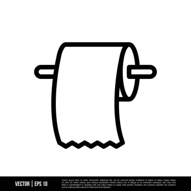 Beyaz arkaplanda tuvalet kağıdı simgesi izole edildi, vektör illüstrasyonu
