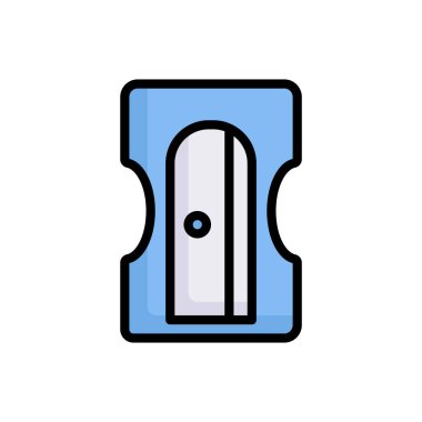 Renk arkaplanı üzerinde izole edilmiş keskinleştirici renkli simge, basit vektör illüstrasyonu