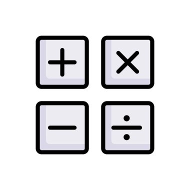 aritmetik işaretler renk arkaplanı üzerinde izole renkli simge, basit vektör illüstrasyonu