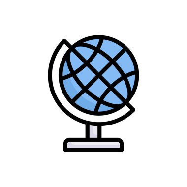 Renk arkaplanında izole edilmiş dünya renk simgesi, basit vektör illüstrasyonu