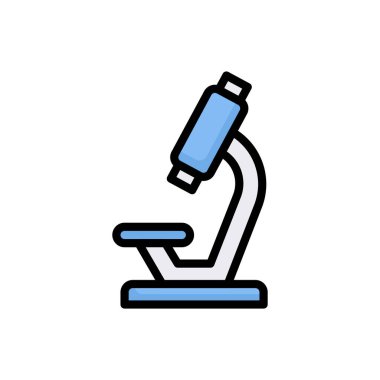 Renk arkaplanında izole edilmiş mikroskop renkli simge, basit vektör illüstrasyonu