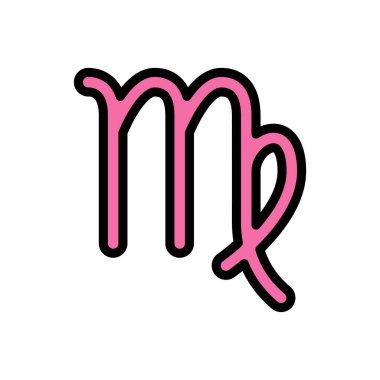 Beyaz arkaplanda başak burcu işareti, basit vektör illüstrasyonu