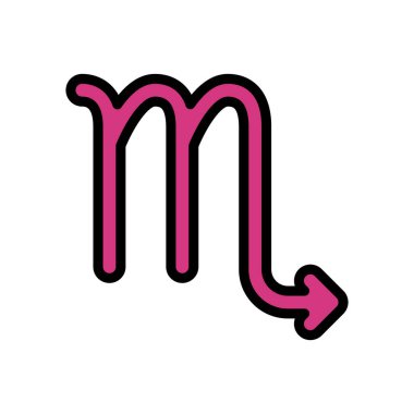 Beyaz arkaplanda akrep burcu işareti, basit vektör illüstrasyonu