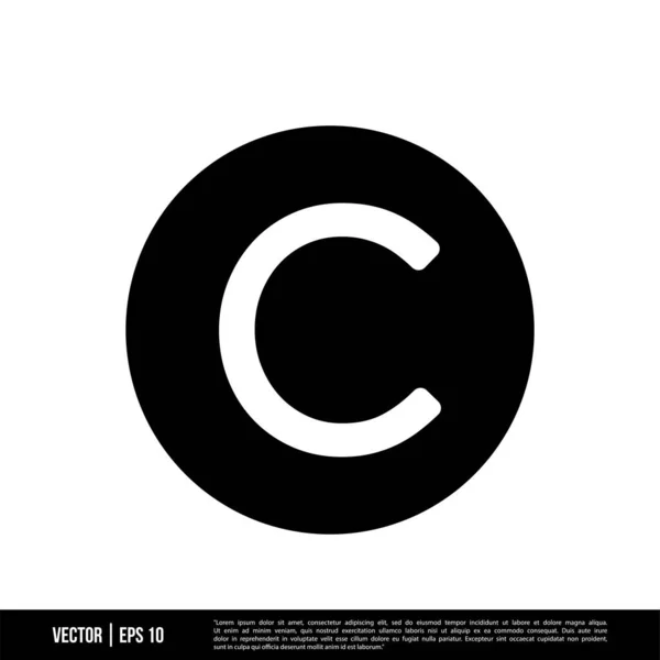 Εικονίδιο Copyright Απομονωμένο Λευκό Φόντο Διανυσματική Απεικόνιση — Διανυσματικό Αρχείο