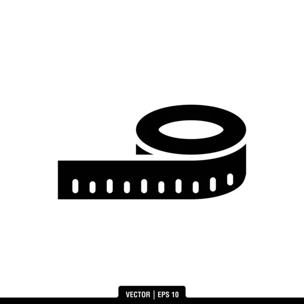 Meet Tape Pictogram Geïsoleerd Witte Achtergrond Eenvoudige Vector Illustratie — Stockvector