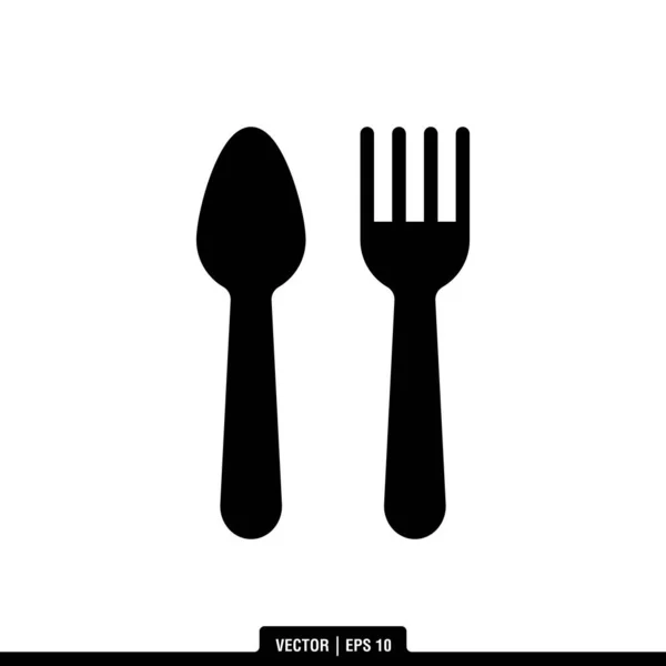 Best Spoon Fork Knife Icon Vector Illustration Logo Template Trendy — Stock Vector