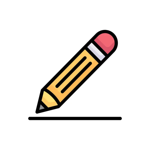 Bleistift Buntes Symbol Auf Farbigem Hintergrund Isoliert Einfache Vektorillustration — Stockvektor