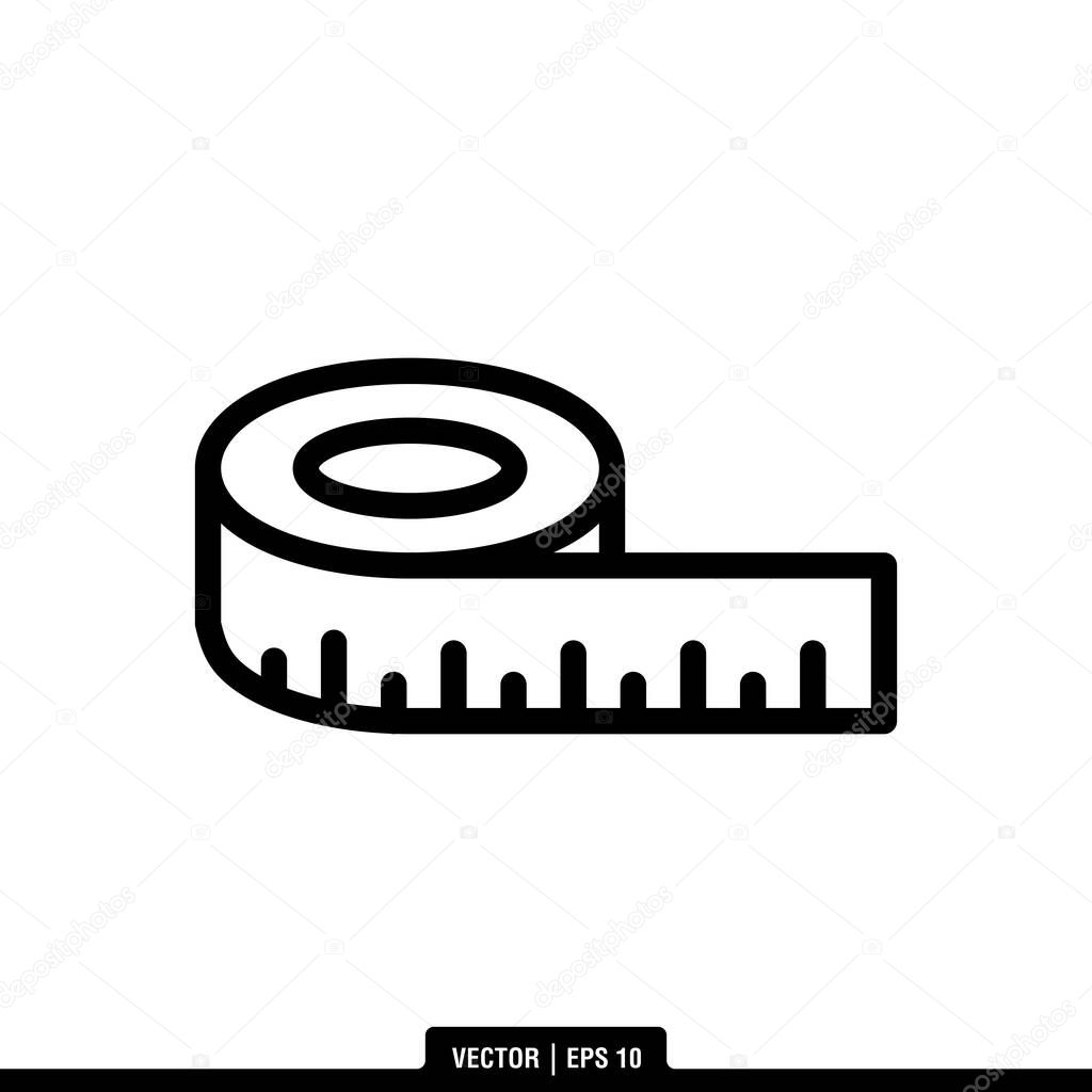 Measure Tape icon isolated on white background, simple vector illustration