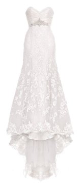 Şifon, dantel ve payetler, hayalet manken, beyaz arka plan üzerinde izole kırpma ile lüks uzun güzel beyaz, Fildişi düğün elbise