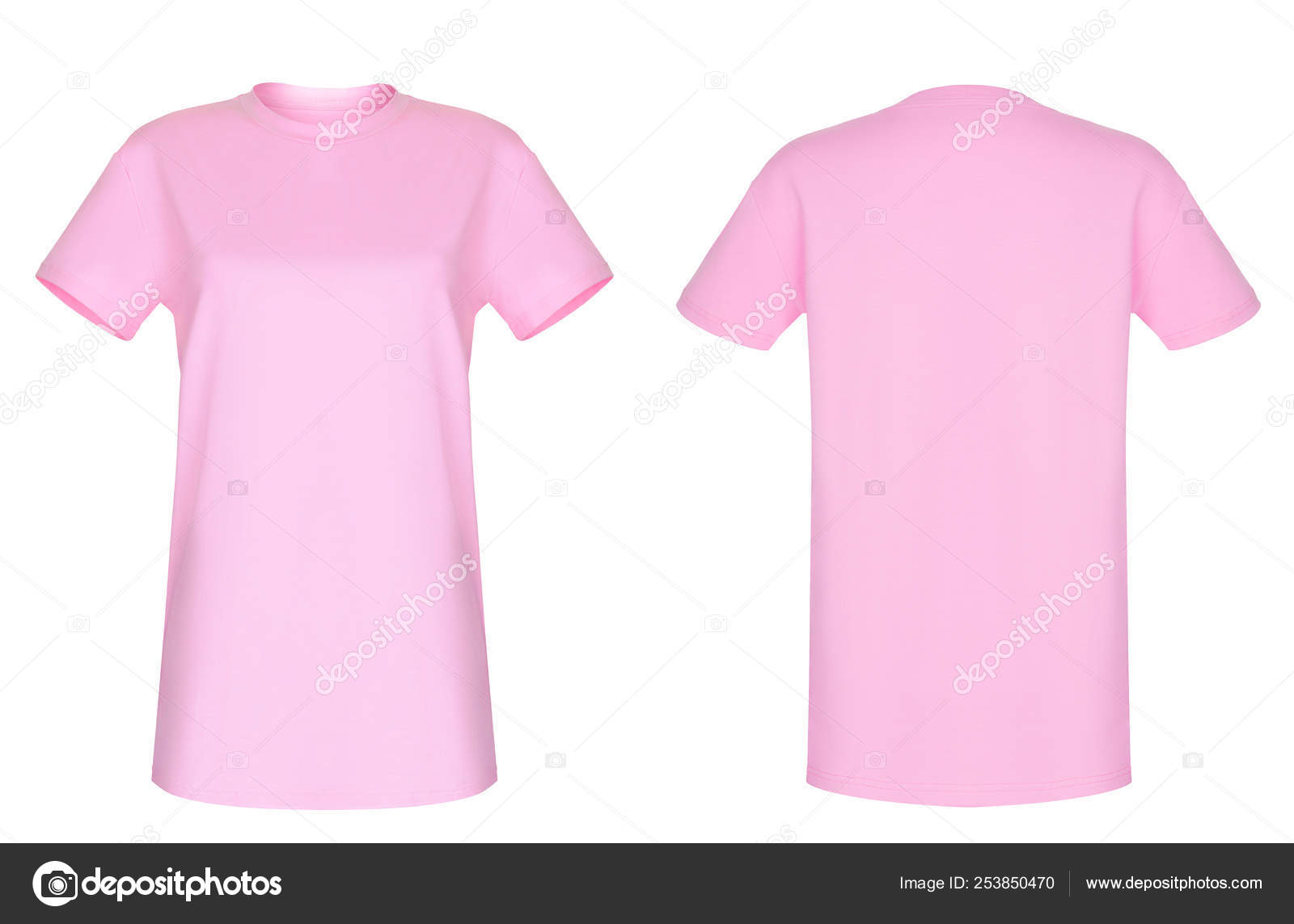 pink t shirt plain front and back