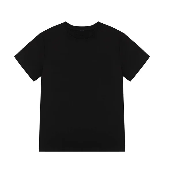 Shirt Bonita Preto Não Impresso Com Uma Manga Curta Branco — Fotografia de Stock