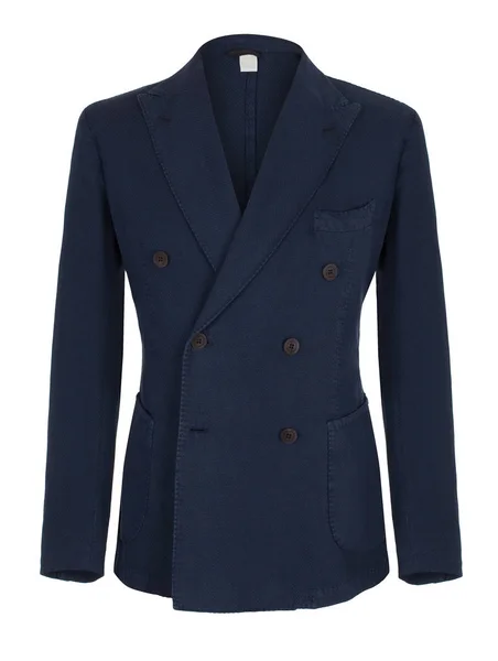 Erkek lüks klasik takım yün derin mavi ceket, kırpma, beyaz arka plan izole hayalet manken