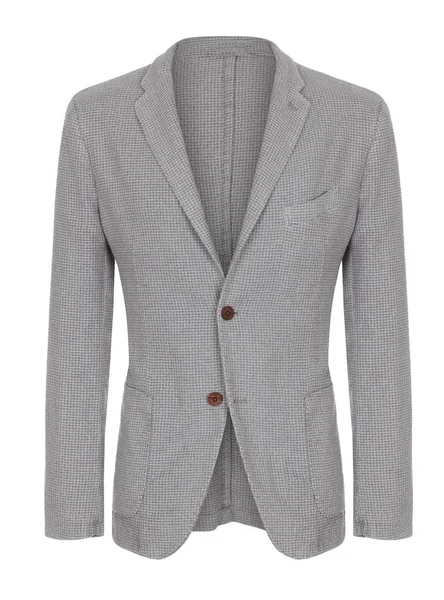 男性の豪華な古典的なスーツウールグレーのジャケット クリッピング ゴーストマネキンは白い背景に隔離 — ストック写真