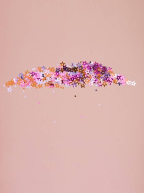 Parlak soyut parıltılı güzel şeftali arka plan, paillette, tasarım için doku, mock-up