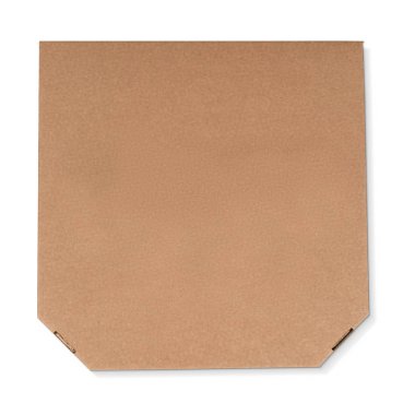 Pizza, logo, kırpma, izole üzerinde beyaz arka plan, mock-up için boş yer için karton kutu