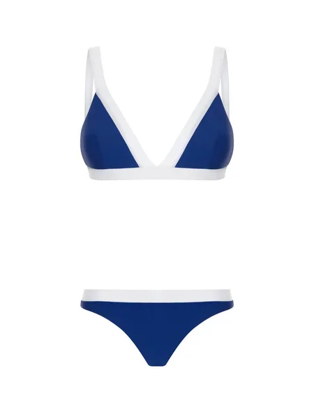 Hermoso Bikini Moda Traje Baño Azul Blanco Maniquí Fantasma Recorte — Foto de Stock
